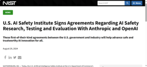 chatgpt、Anthropic与美国政府签署AI研究与测试协议
