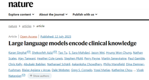 Nature正刊：谷歌推出医学版ChatGPT，未来的医生会被取代吗？